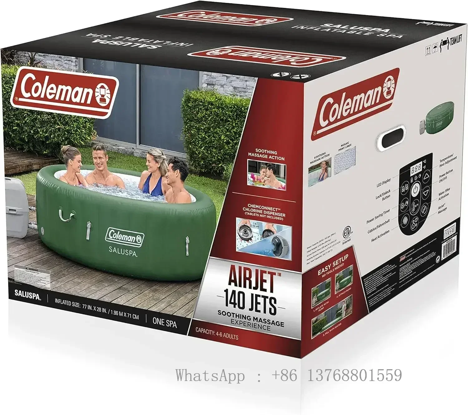 Coleman SaluSpa надувная гидромассажная Ванна Spa | Стандартная с системой подогрева воды