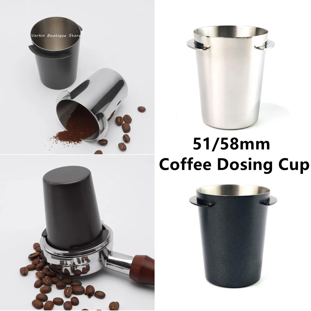 

LINSBAYWU Stainless Steel Coffee Dosing Cup Powder Feeder Part for 58mm 51mm Espresso Machine Dosing Cup Coffeeware Accessories
