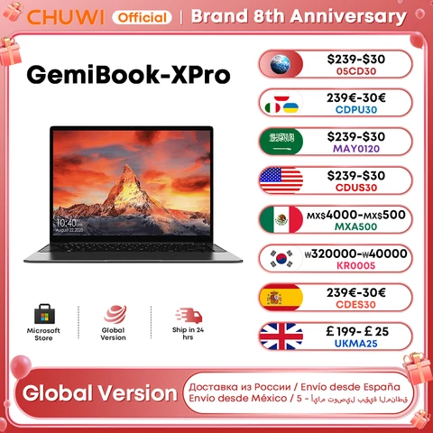 CHUWI GemiBook XPro 14inch UHD Screen Laptop 8GB RAM 256GB SSD Intel Celeron N100 Windows 11 Computer with Cooling Fan Notebook
