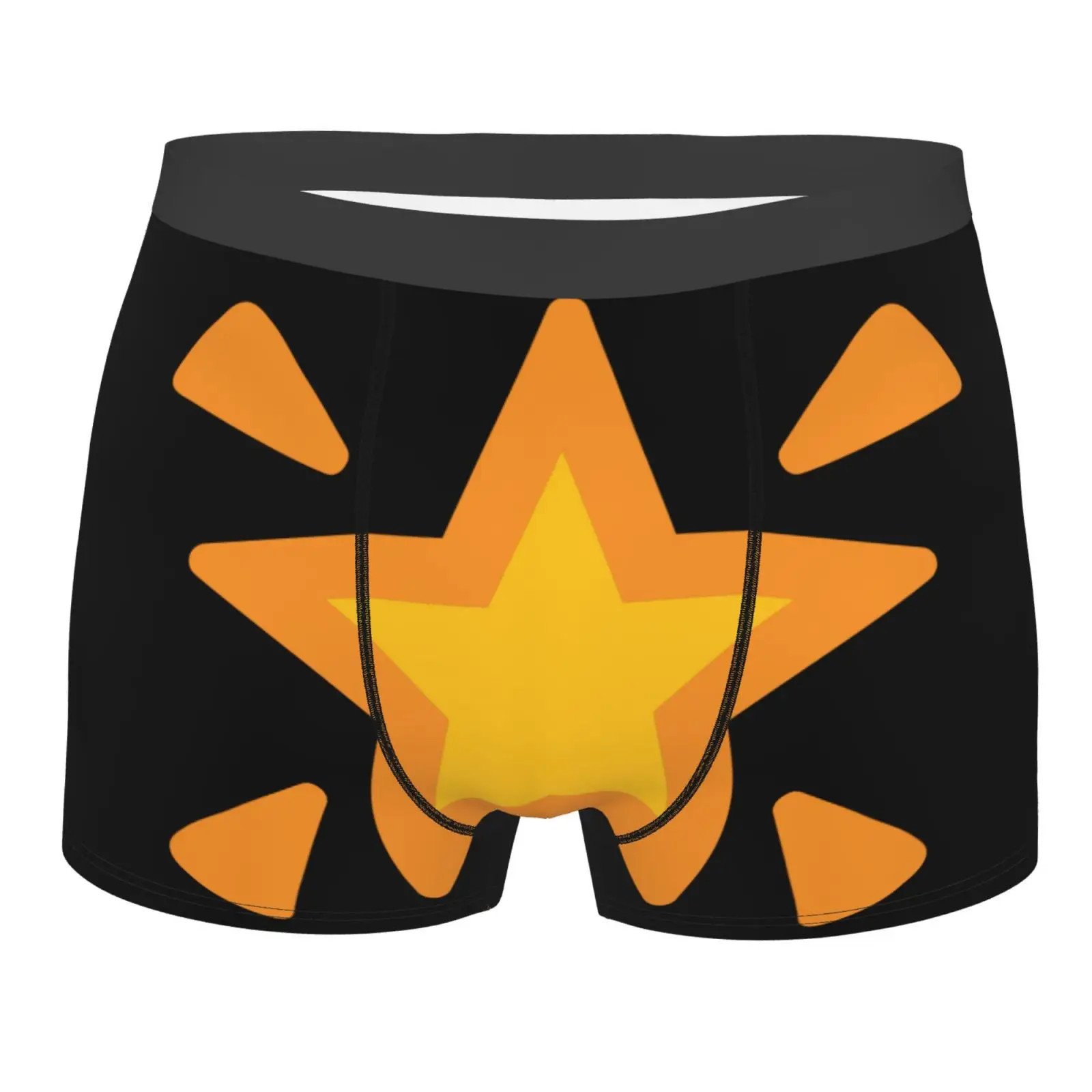 

Cartoon Star Yellow Male Underpants Double Sides Printed Soft Breathable Machine Wash Mens Underwear Print Double Sides