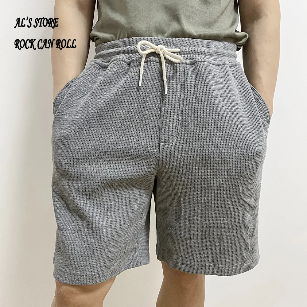 20S13 Sumer Outdoor Thick Heavy Bermuda Super Top Quality Cotton Casual Durable Flexible Knitted 380GSM Waffle Shorts