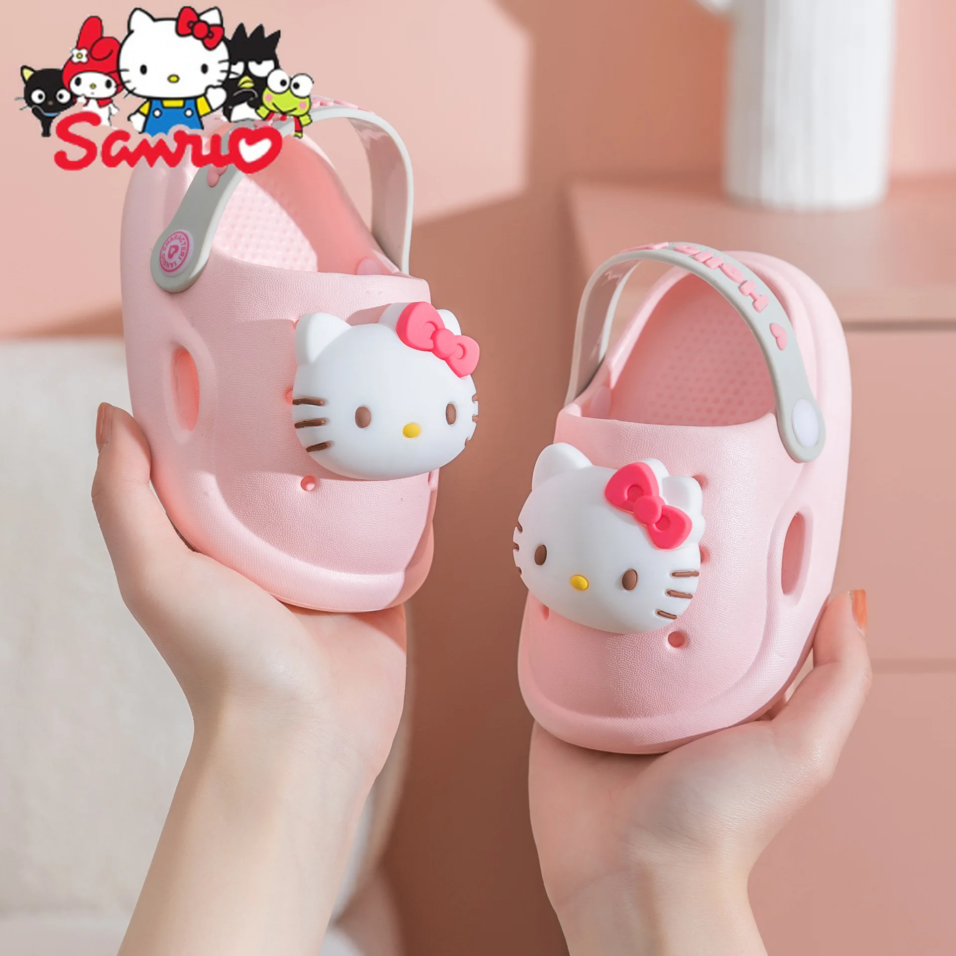 

Sanrio Melody Kuromi Hello Kitty Cinnamoroll Pochacco Children's Slippers Non-slip Girls' Sandals Hole Shoes Beach Shoes Sandals