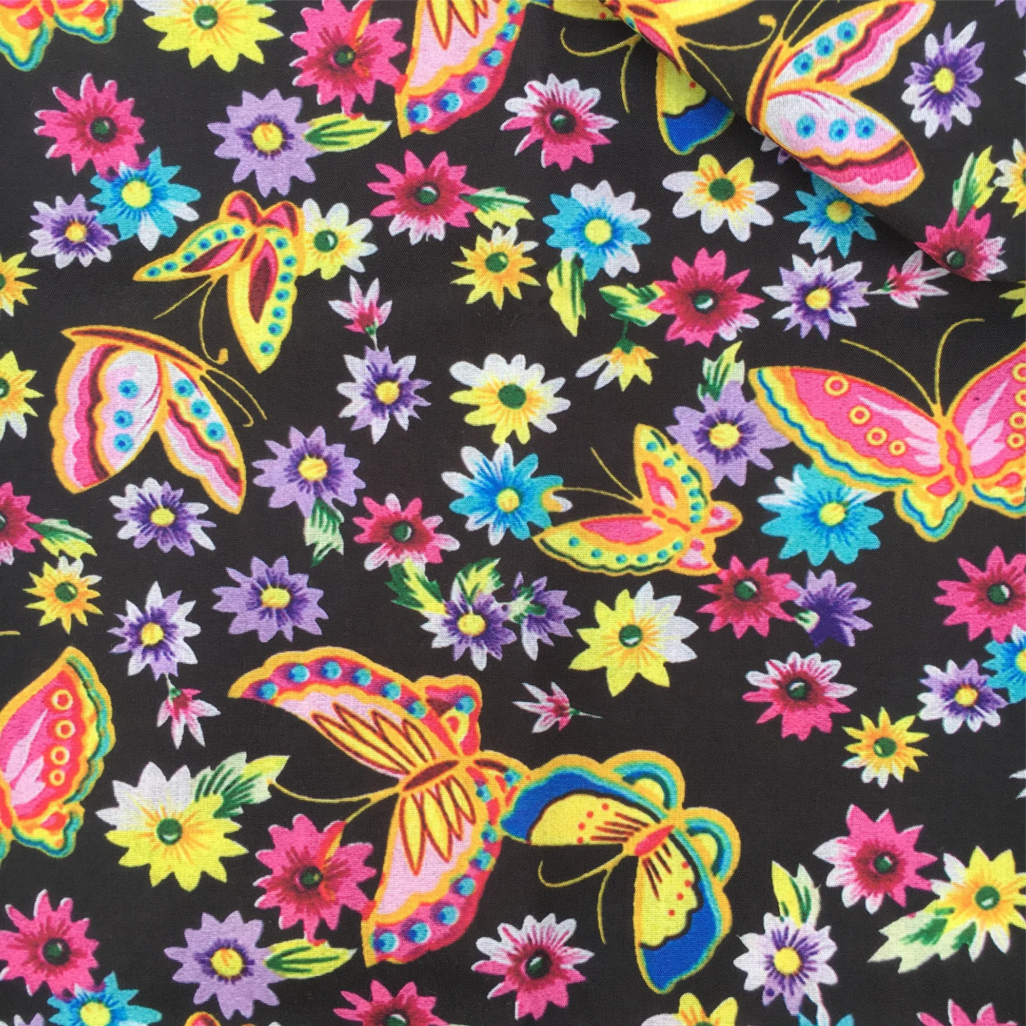 Полиэстер-хлопок/чистый хлопок/стрейч/ткань для купальников Весенний бабочка для детских тканей домашнего текстиля, шитья кукол, 50*145 см.