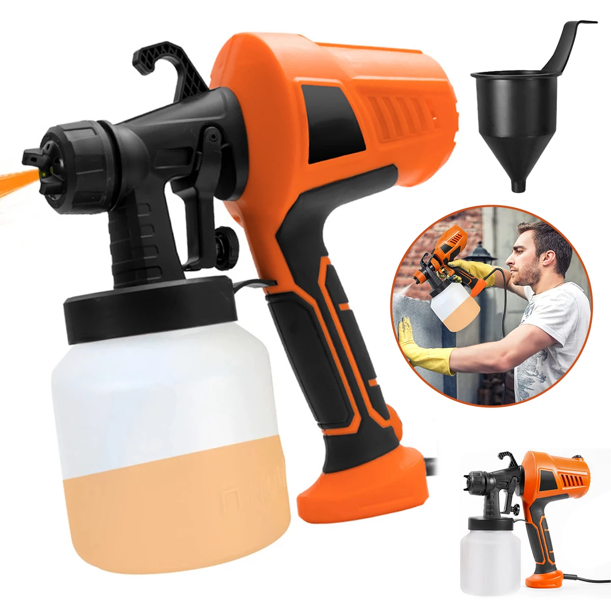 

500W Electric Spray Gun Electric Spray Tool 700ML Paint Sprayer Tool Flow Control Airbrush Easy Spraying Household Power Tool