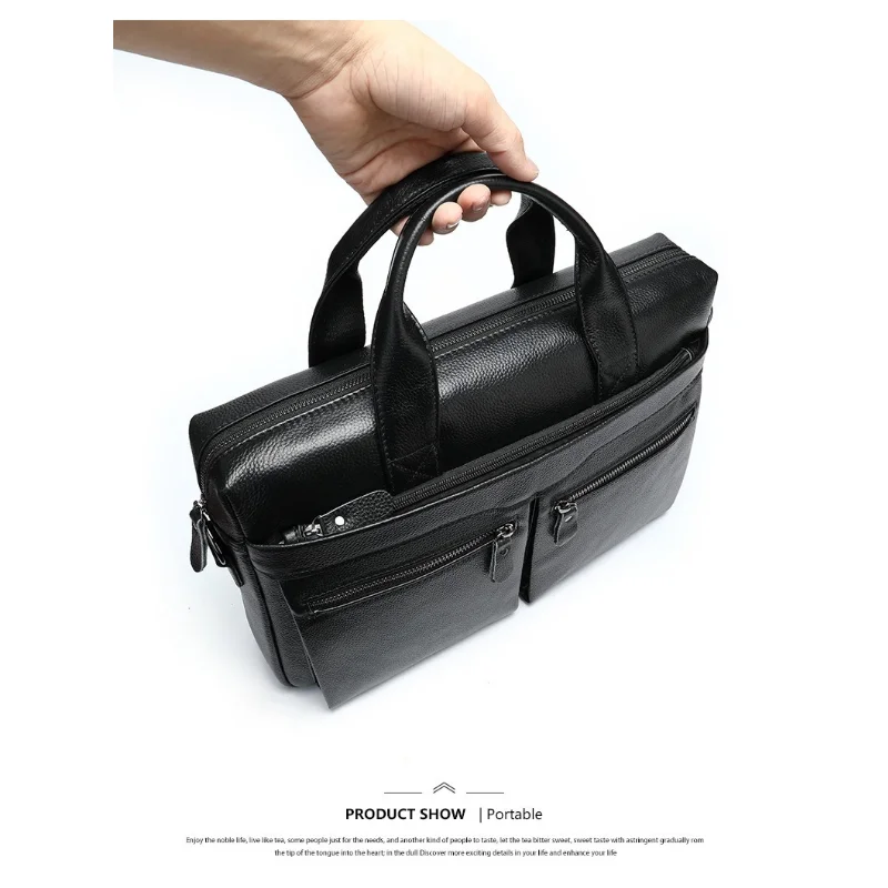Brand Fashion Designer Leather Messenger Briefcase Men's Business Bags IPad Computer Bags 2023 Hot Fashion Male HandBag Tote Bag