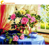 chenistory diy painting by numbers flowers for adults picture by numbers acrylic painting kits modern home decors art gift