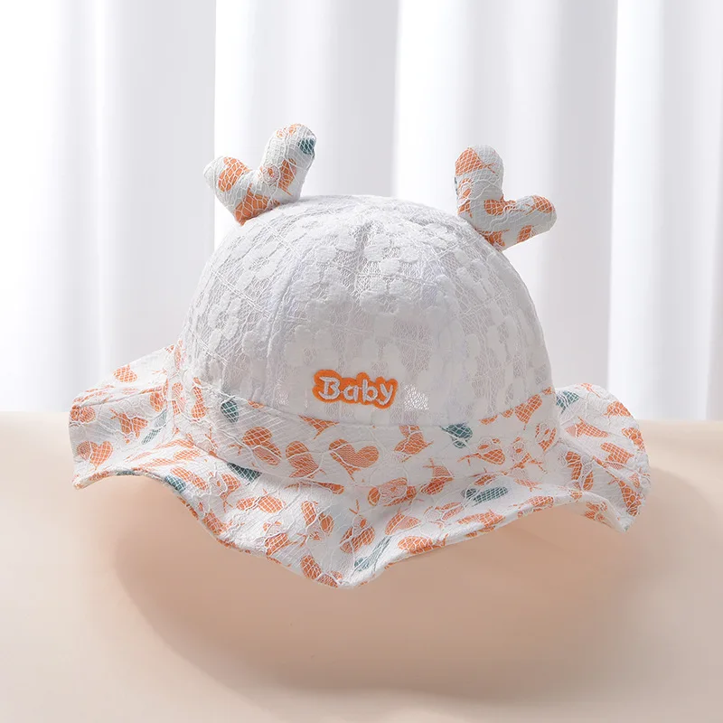 

Cute Baby Sunhat Children's Hat Summer Mesh Breathable Cap Flower Printing Bucket Hat Basin Fisherman Sunshade Hat Head Wear