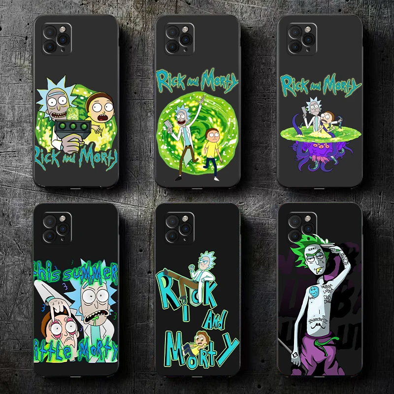 

Cartoon Rick And Morty Phone Case For Funda iPhone 11 13 12 Pro Max Mini X XR XS Max SE 2020 6 6s 7 8 Plus Back Celular Coque