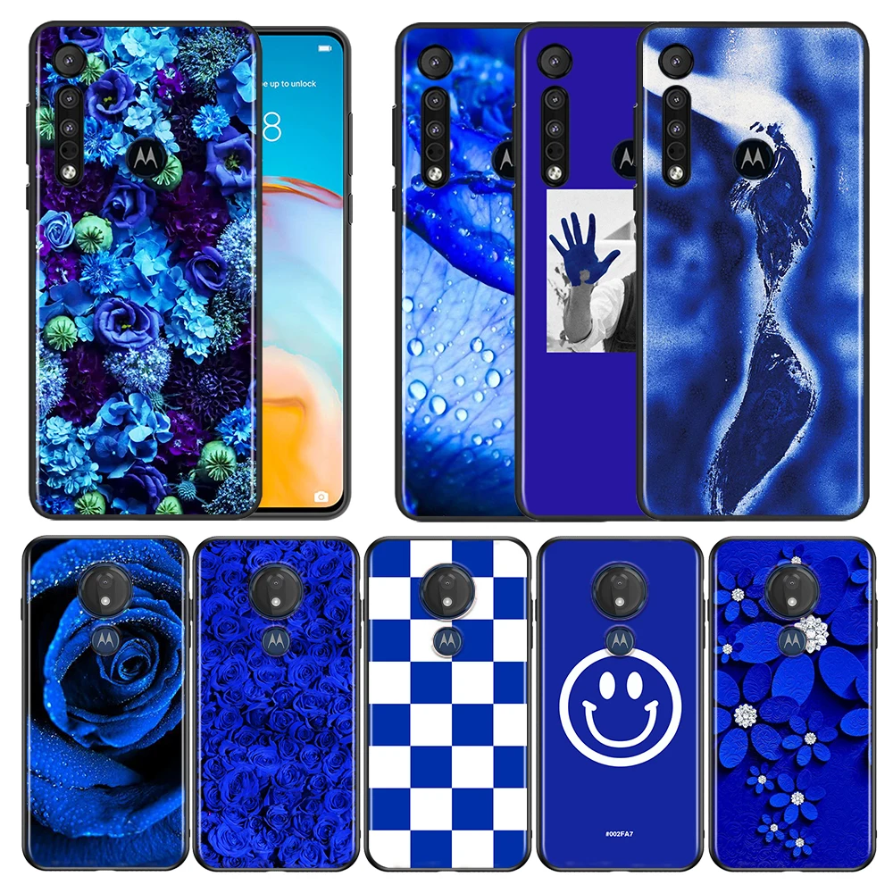 

Art Klein Blue For Motorola G9 G8 E7 E6 Power Plus Play Fusion Plus Power Lite Soft Black Phone Coque Fundas