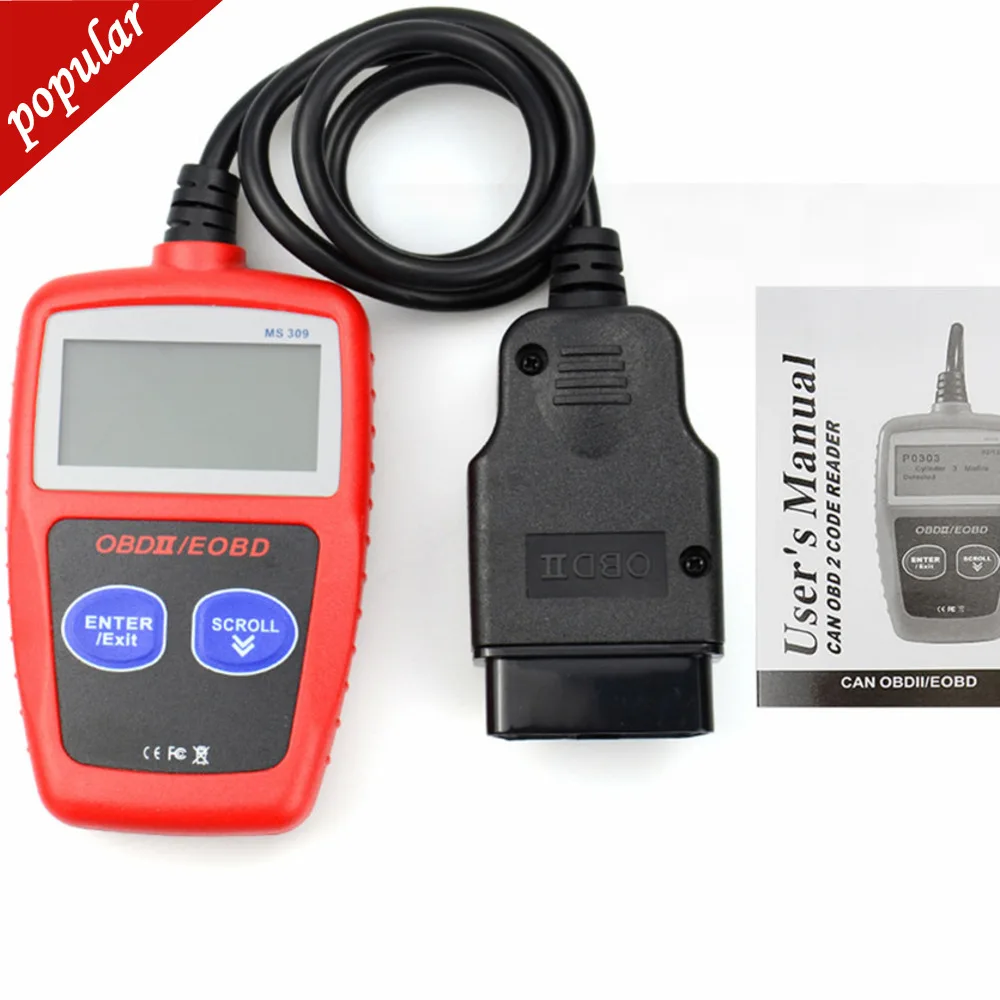 Считыватель кодов автомобиля MaxiScan MS309 CAN BUS OBD2, диагностический инструмент EOBD OBD II MS 309, сканер кодов автомобиля с поддержкой нескольких языков, инструмент Ms 309
