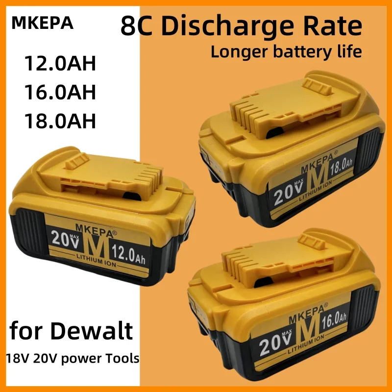 Новый 100% оригинальный аккумулятор 18 Ач 16 12 20 В для электроинструмента Dewalt DCB206