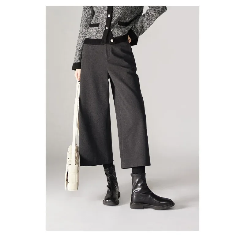 Женские прямые шерстяные брюки YEMOCILE