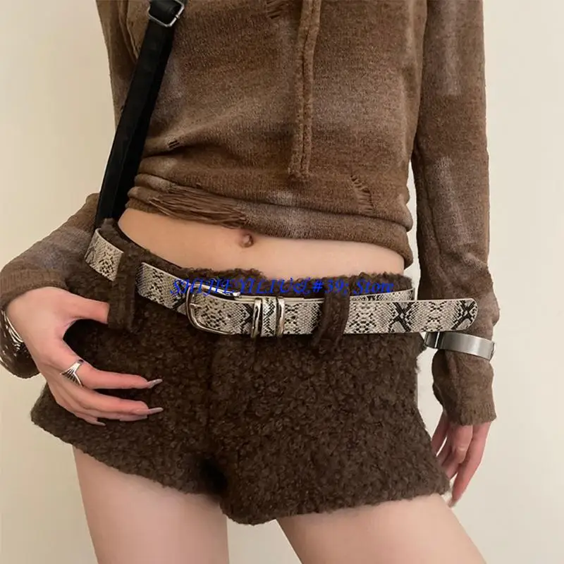 Фото E21F Hot Girl пояс в стиле западной пастушки узкий ремень с леопардовым принтом для джинсов №3