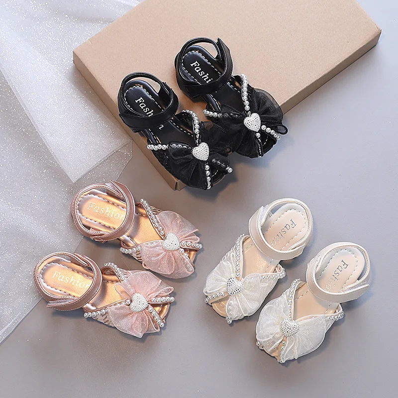 

Ортопедические сандалии для девочек, детская пляжная обувь для малышей, модные римские сандалии с кружевом, бантом и бисером, лето 2022