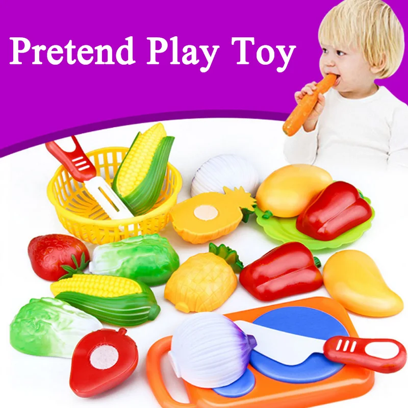 

New Hot Sell 12 Pcs Cutting Fruit Vegetable Pretend Play Children Kid Educational Toy Food Fruit Vegetable Cutting Kids Safety