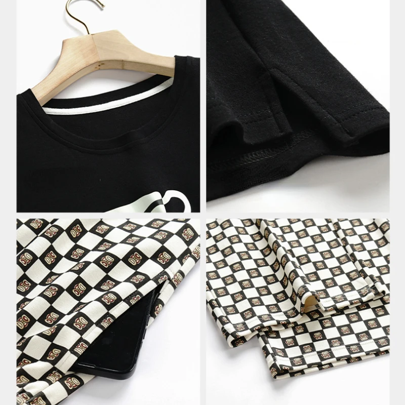 Summer Pajamas for Women Thin Section Pure Cotton Short-sleeved Trousers Loose and Breathable Sleepwear Suit Simple Loungewear