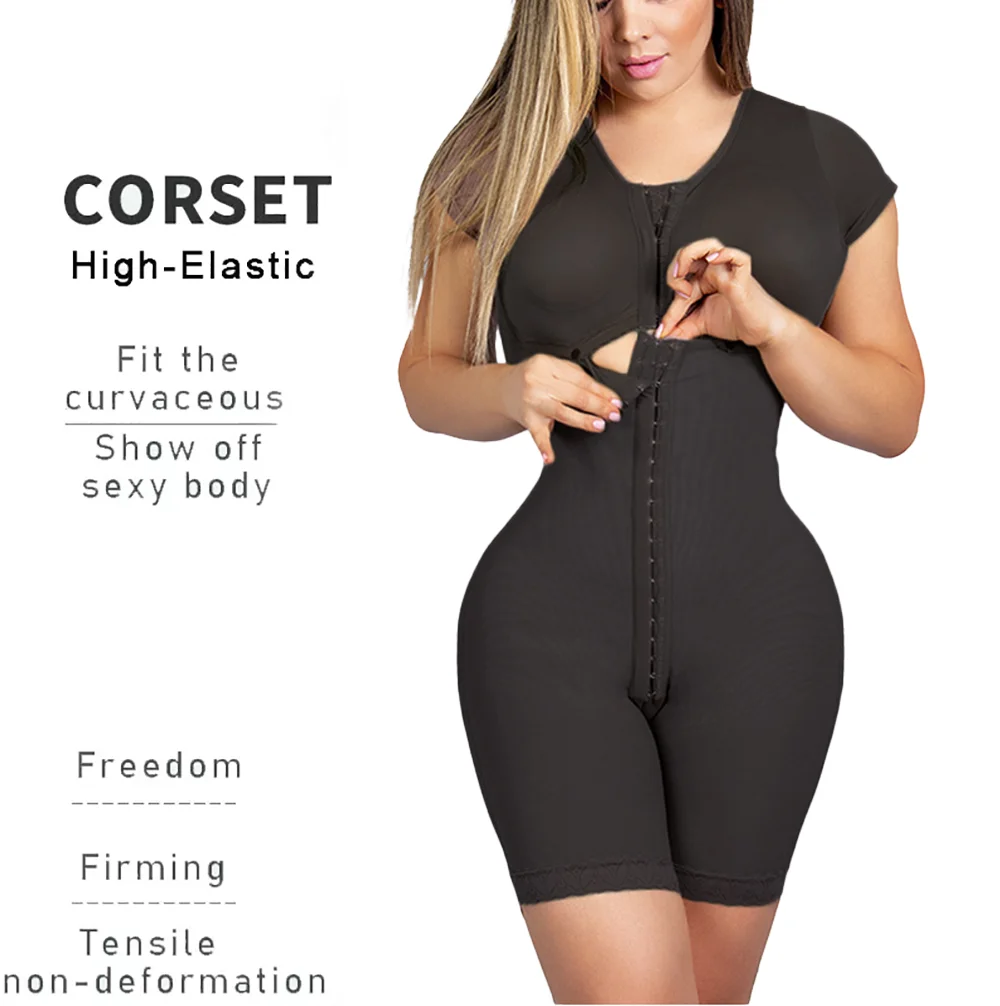 Women Fajas Colombianas Front Hooks Closure Waist Trainer Body Shaper Tummy Slimming Shapewear With Bra Underwear Корсет SKims