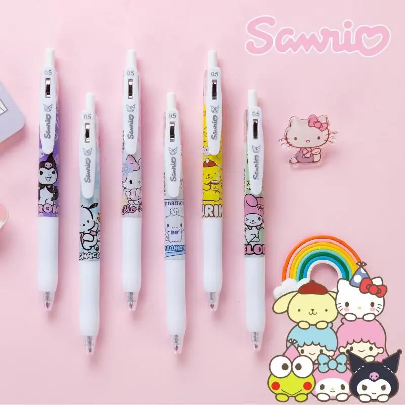 

Sanrios мультфильм серия Kuromi Cinnamoroll Mymelody Pompompurins нейтральная ручка Kawaii пресс углеродная ручка аниме игрушка ручка Канцтовары