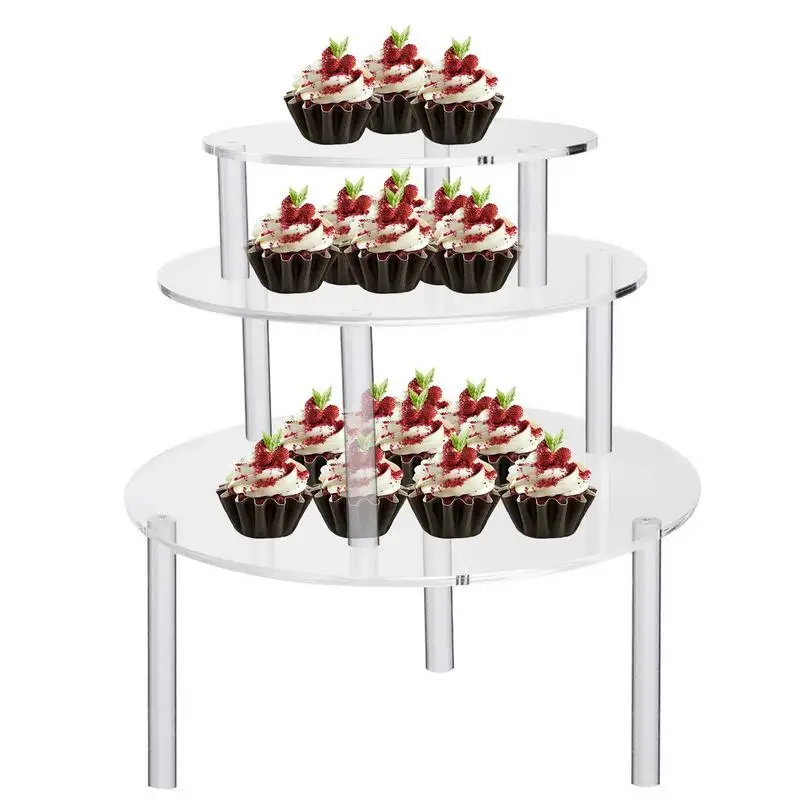 

Cake Display Stand 3 Pack Clear Cupcake Stand Cake Holder Set Of 3 Dessert Bakery Stand Rack For Birthday Party Wedding Party