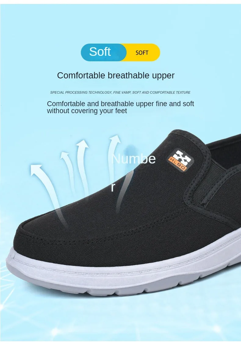 Men's Spring and Autumn Breathable Canvas Shoes Flat Bottom Anti slip Work Shoes Men's Casual Single Shoes
