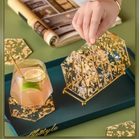 acrylic coasters luxury gold foil set hot nordic creative household insulation mat bowl mat teapot mat tea ceremony mat coaster
