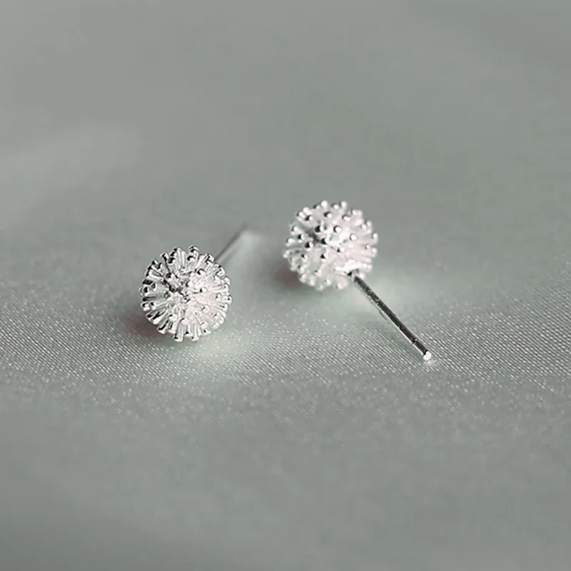 Серьги-гвоздики в виде одуванчика для женщин 2024 крутые металлические корейские