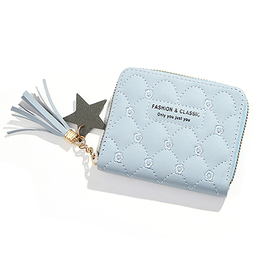 

2023 мини однотонный кошелек с цветочной вышивкой, вместительный Многофункциональный маленький кошелек, подарок на день рождения, кошелек