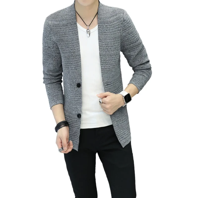 

Spring and Autumn Youth Style Cardigan Sweater Jacket Solid Men's Sweatshirts Free Shipping Single-breasted Knitted Coats Male