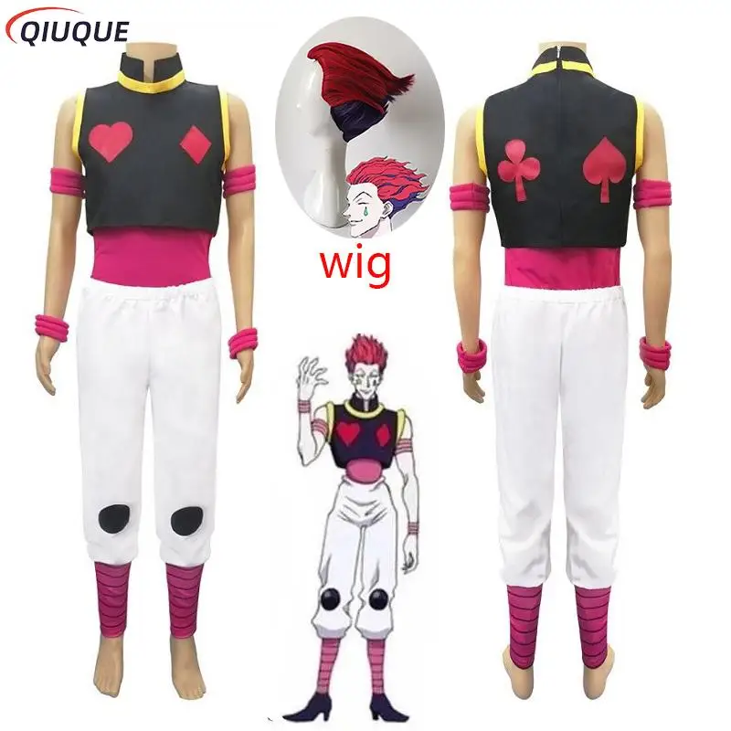 

Парик для косплея аниме Hunter X Hunter Hisoka для мужчин и женщин, мужские костюмы на Хэллоуин, парики