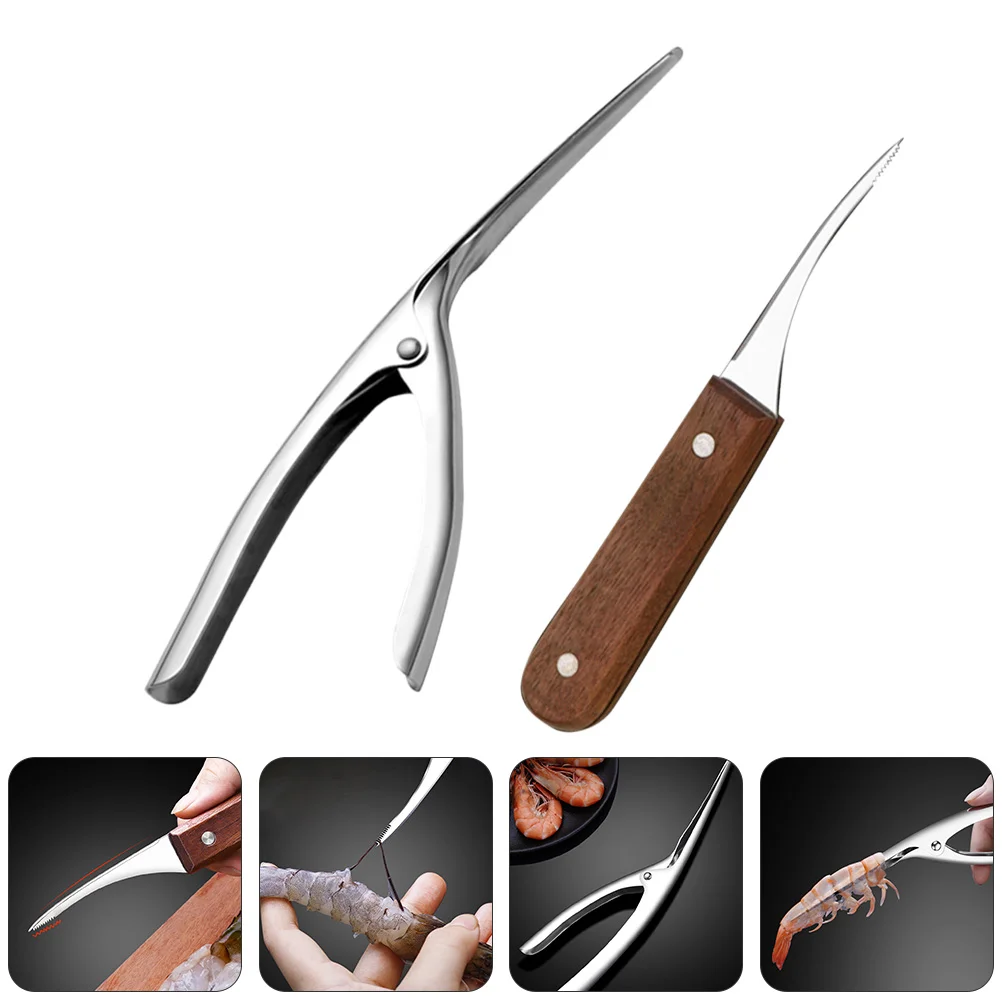 

Stainless Steel Shrimp Opener Line Remover Shell Peeling Tool Peeler Cleaner