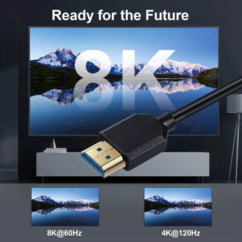 Угол 90 градусов HDMI — совместим со спиральными кабелями поддерживающими 48 Гбит/с