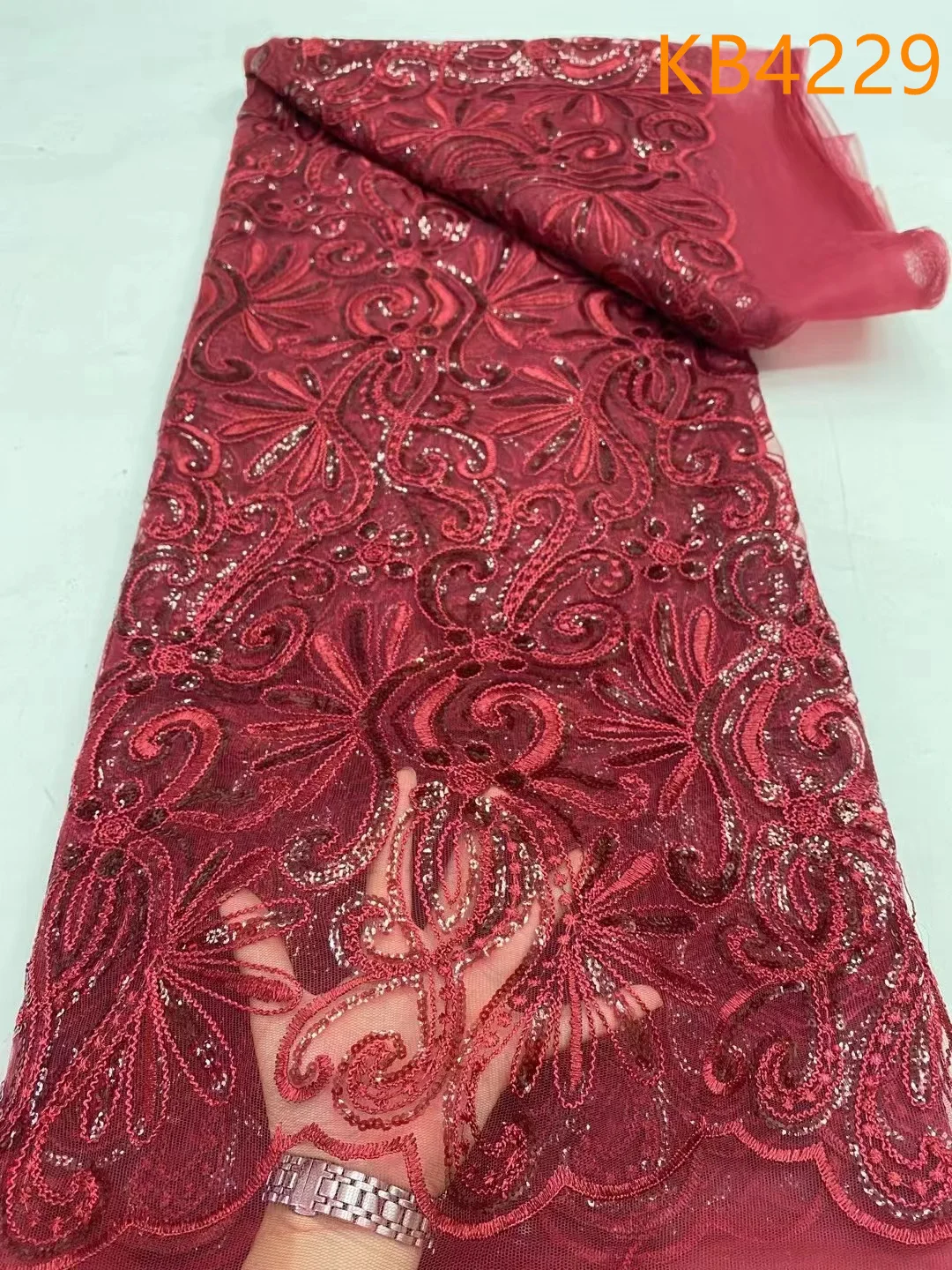 Африканская зеленая кружевная ткань с блестками Тюлевое кружевное свадебное