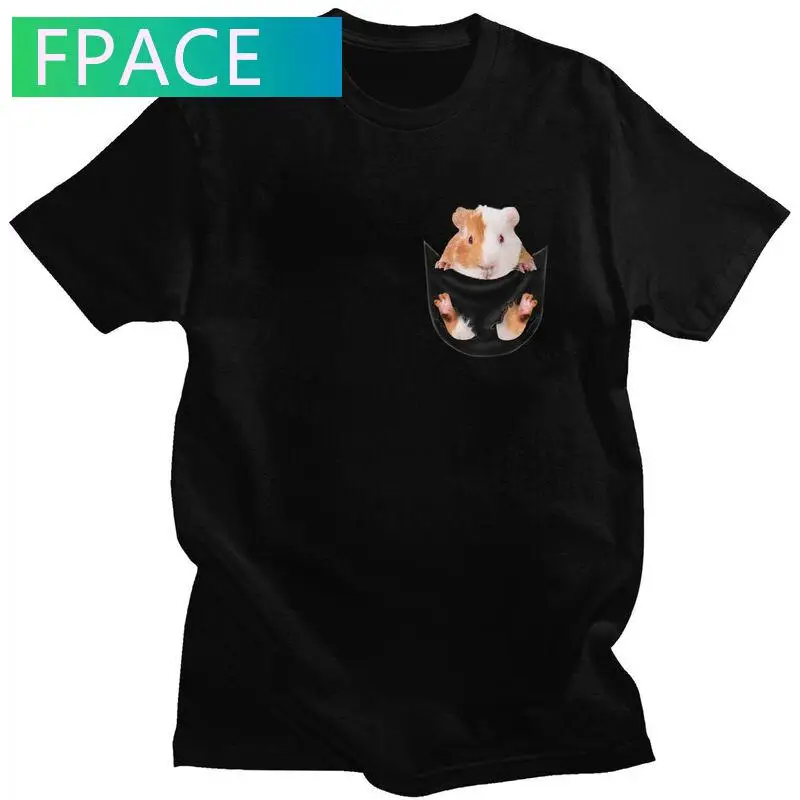 

Funny Guinea Pig In Pocket T Shirt for Men Pre-shrunk Cotton Tee Tops Pet Owners Tshirts Short-Sleeve Casual T-shirt Merch
