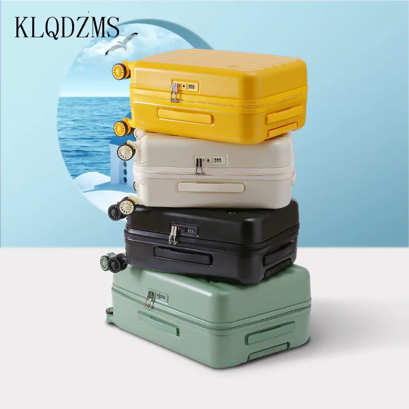 KLQDZMS 20/24 Inch Student Luggage Cute Girl Carry-on Cabin Luggage PC+ABS Suitcase Rolling Creative Trolley Luggage Bag