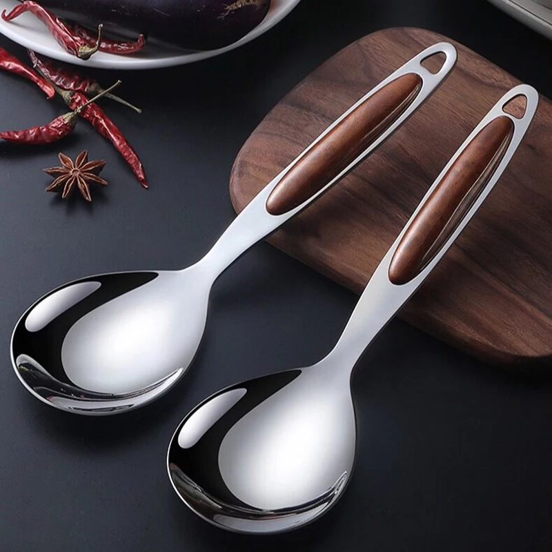 

Kitchen Stainless Steel Rice Spoon Thick Common Spoon Rice Spoon Serving Spoon Rice Spoon Large Spoon Rice Spoon