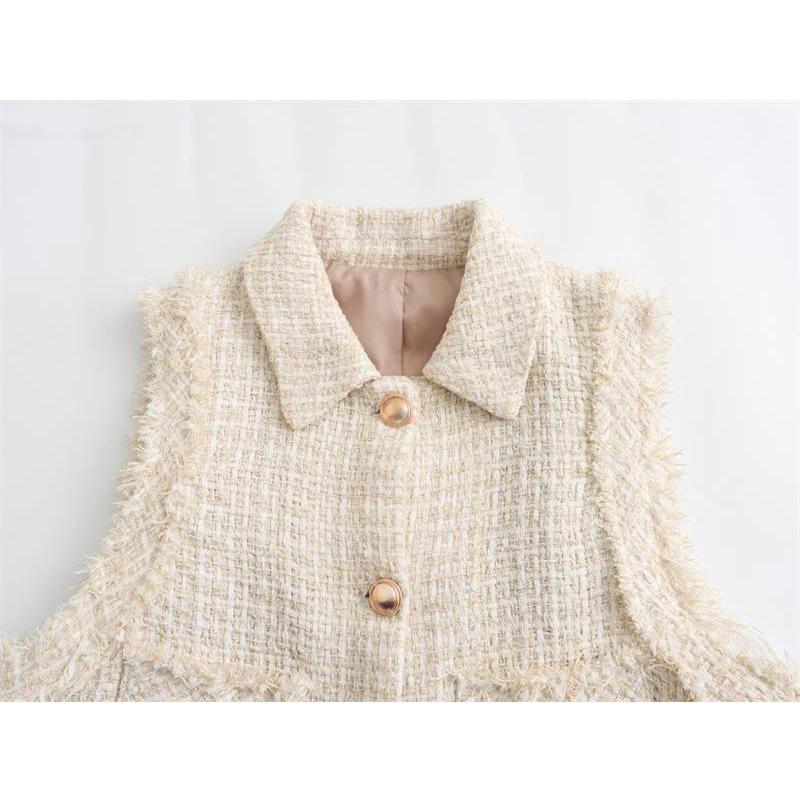 Весенняя Женская Короткая Элегантная Куртка Повседневный Жилет Из Полиэстера С