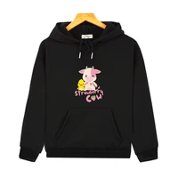 strawberry cow print hoodies for teen girls kids cut cow sweatshirts baby boy clothes kawaii long sleeve streetwear hoody casual