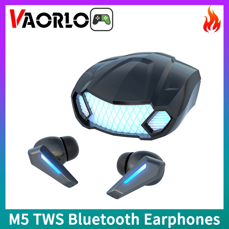 

M5 игровые TWS Bluetooth наушники крутой светодиодный градиентный светильник с эффектом игры и музыки двойной режим сенсорного управления HiFi Спор...