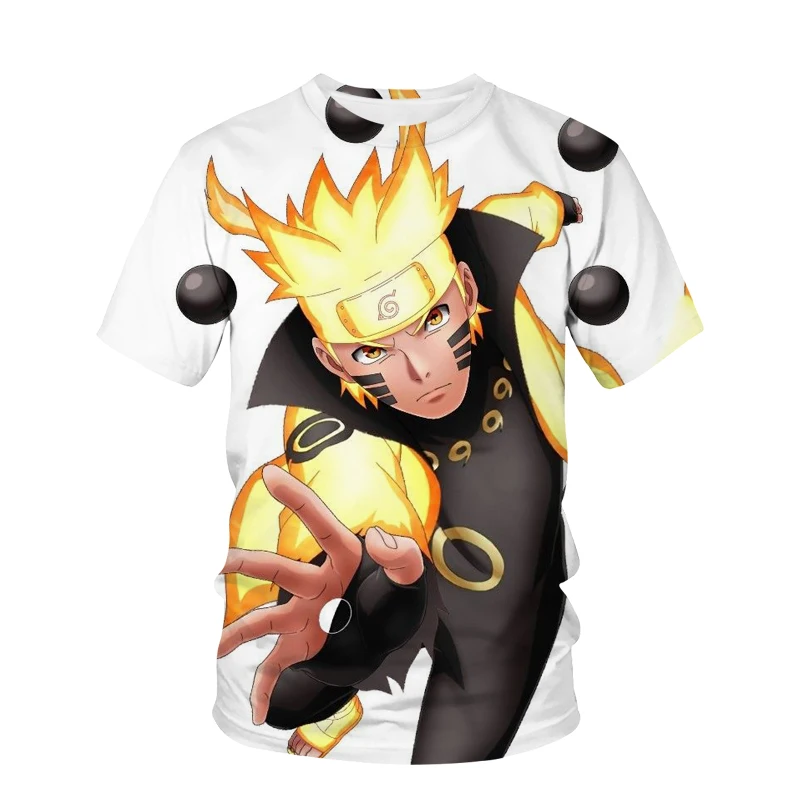 2022 Japanese Anime Ninja Pattern 3D Printing Men's T-Shirt Summer Street Loose 0-Neck Short Sleeve Oversized T-Shirt Men's Top