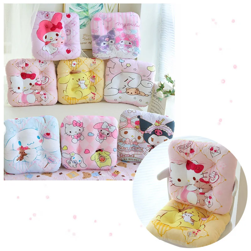 

Kawaii Cartoon Sanrioed Doll Print Thickened Cushion Anime My Melody Kittys Cat Kuromi Cinnamoroll Tatami Non-slip Plush Cushion