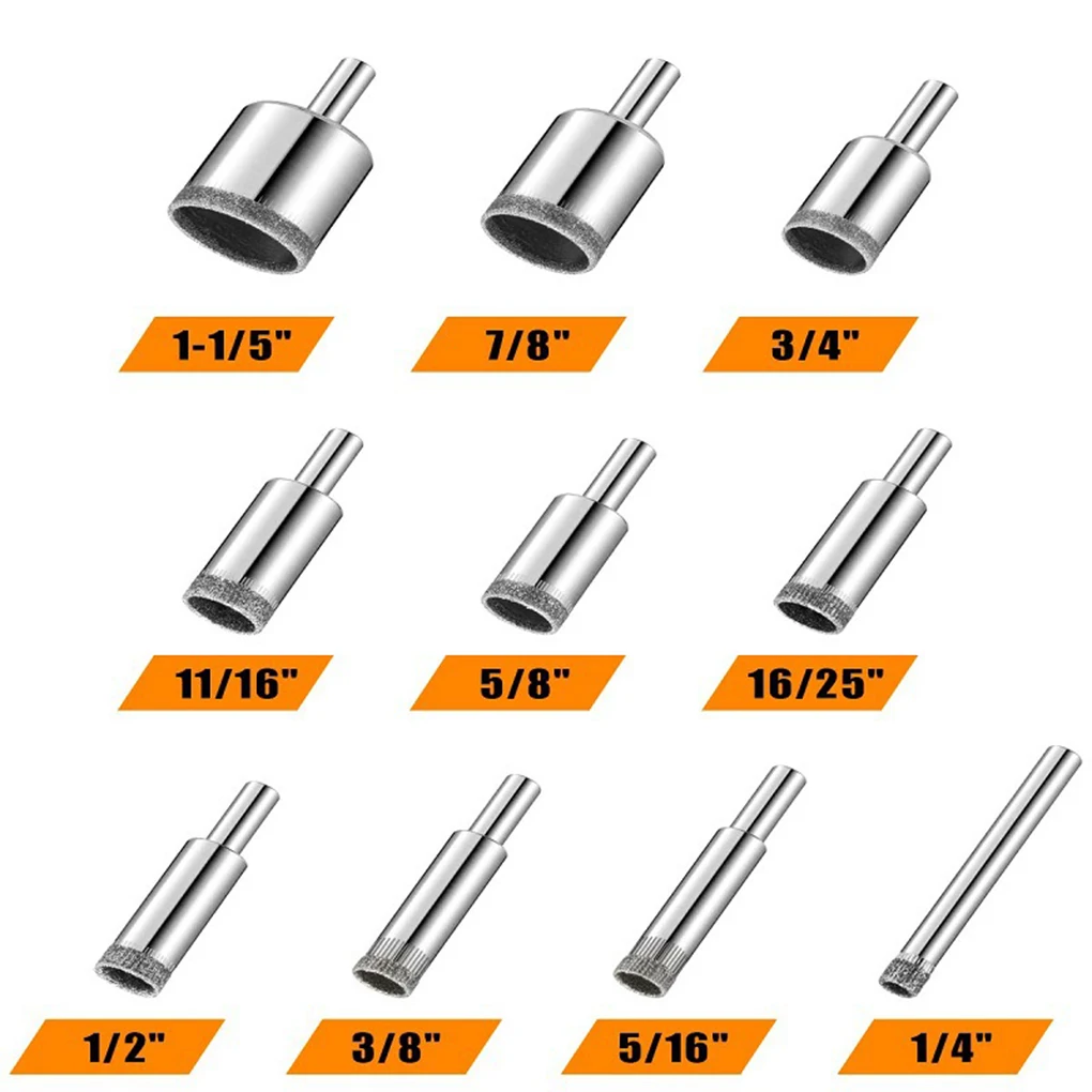 

10 Pieces Drill Bit Tile Hole Saw Drilling Bits Adjustable Locator Rustproof Wear-resistant Drills Holes Opener