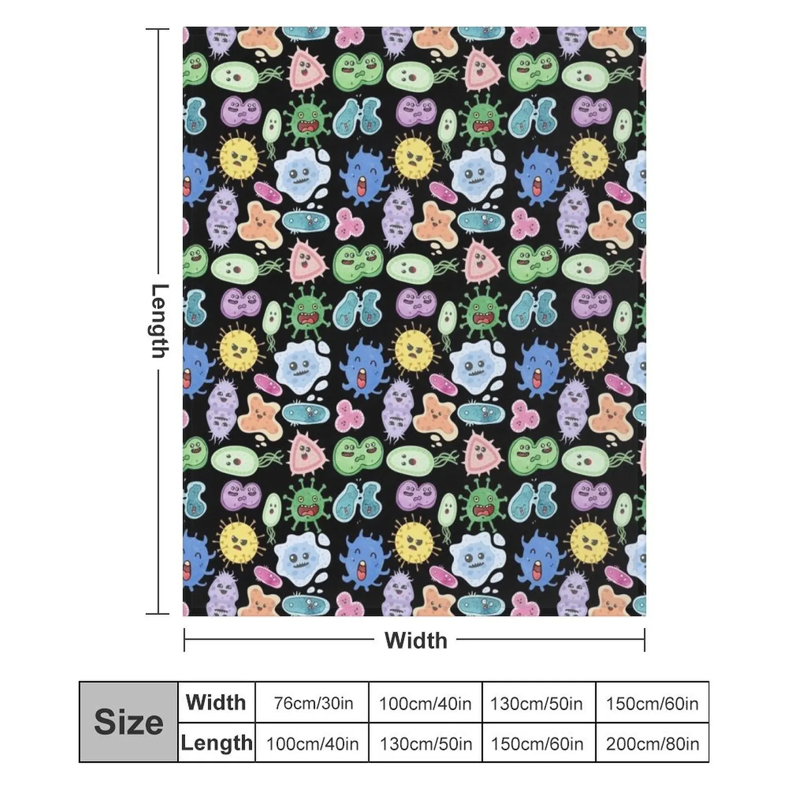 Симпатичные микробы бактерии вирус набор наклеек с бесшовным рисунком