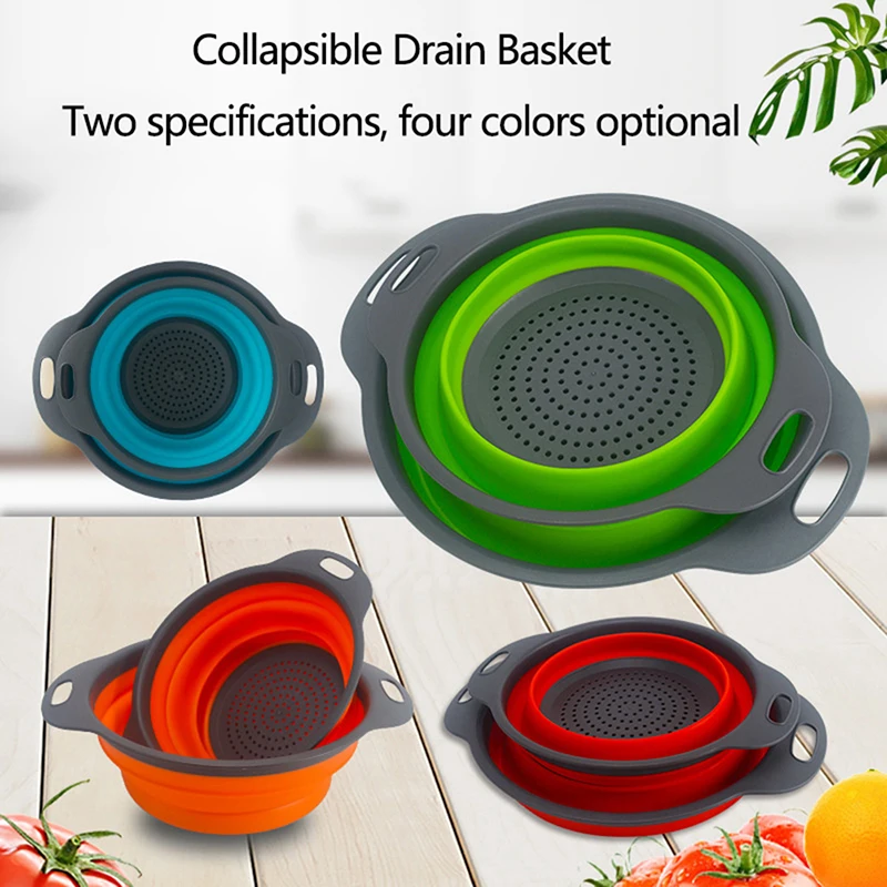 

Складной стеллаж для мытья, дуршлаг для посуды, силиконовый дуршлаг, складной Слив, кухонный инструмент для хранения
