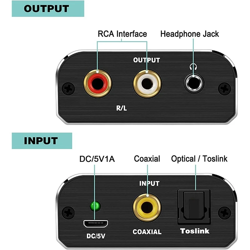 Цифро-аналоговый аудиоконвертер коаксиальный оптический адаптер с разъемом 3 5