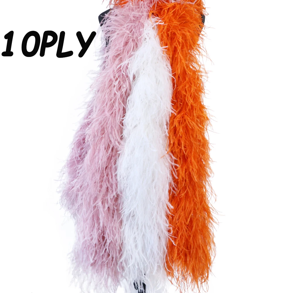 

1-20ply Fluffy Natural Ostrich Feathers Boa 2 Meters White Ostrich Feather Shawl for Wedding Party Dress Women Decoration Scarf