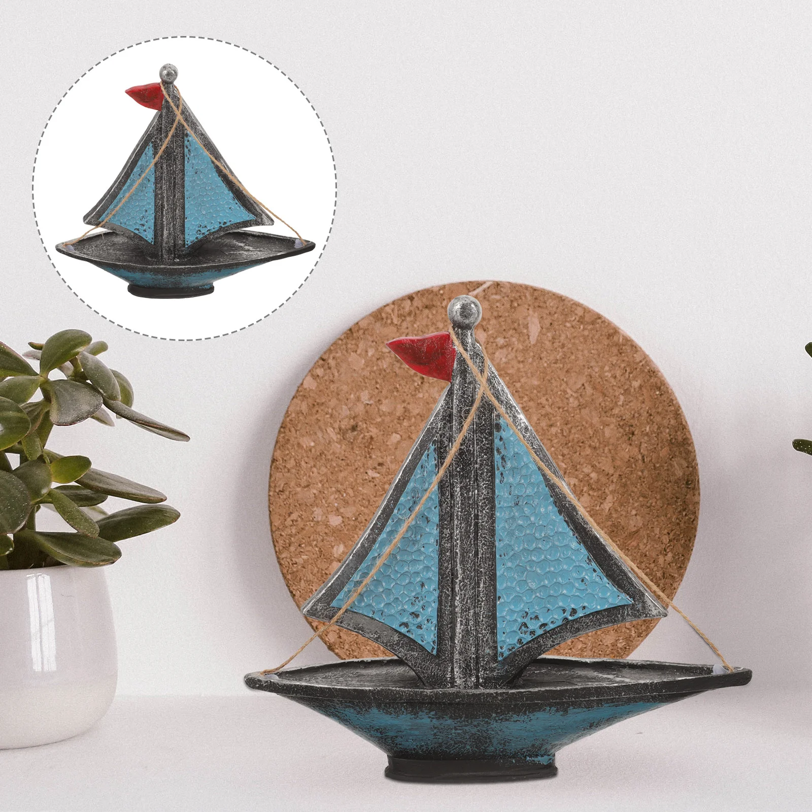 

Living Room Decorations Home Decorative Objects Tabletop Resin Craft Boat Ornaments Sailboat Model