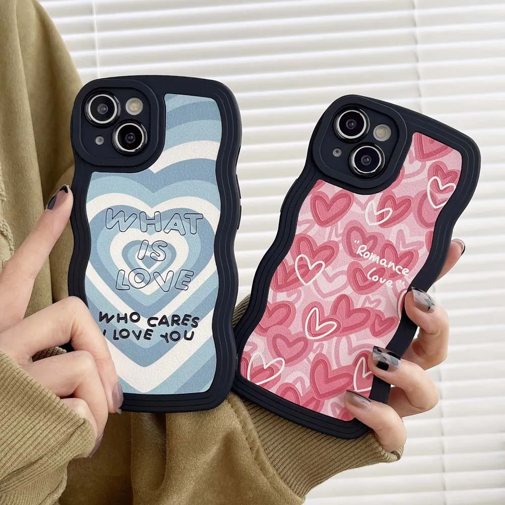 

Pink Heart Radial Phone Case For IPhone14 13 12 11 Pro X XS XR Max 8 7 Plus Soft Silicone Candy Fundas Cover