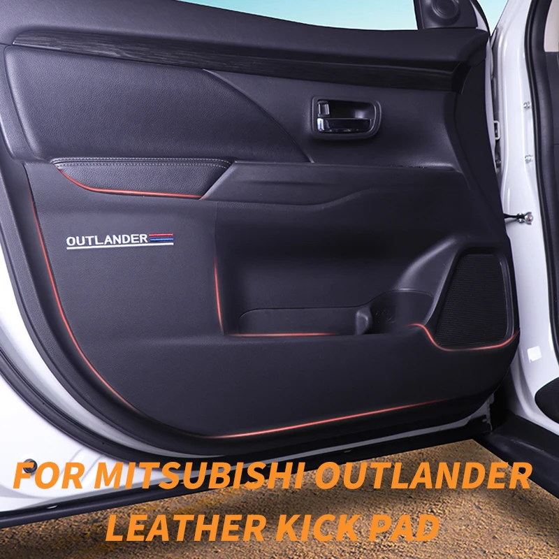 Cửa Xe Ô Tô Chống Kick Pad Da PU Chống Bẩn Miếng Lót Chống Thấm Bên Trong Sửa Đổi Phụ Kiện Cho Mitsubishi Outlander 2013-2021