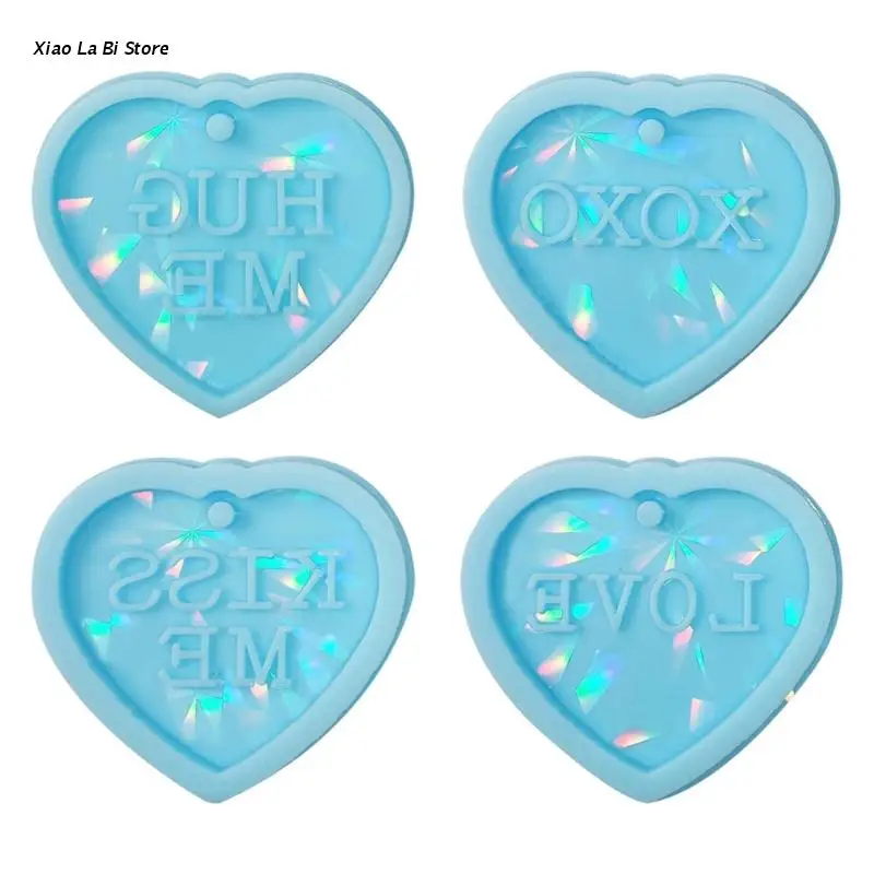 

Литые формы для ювелирных изделий XXFD, силиконовая форма в форме сердца для подвесок из смолы с отверстием для подвешивания, инструменты для ...