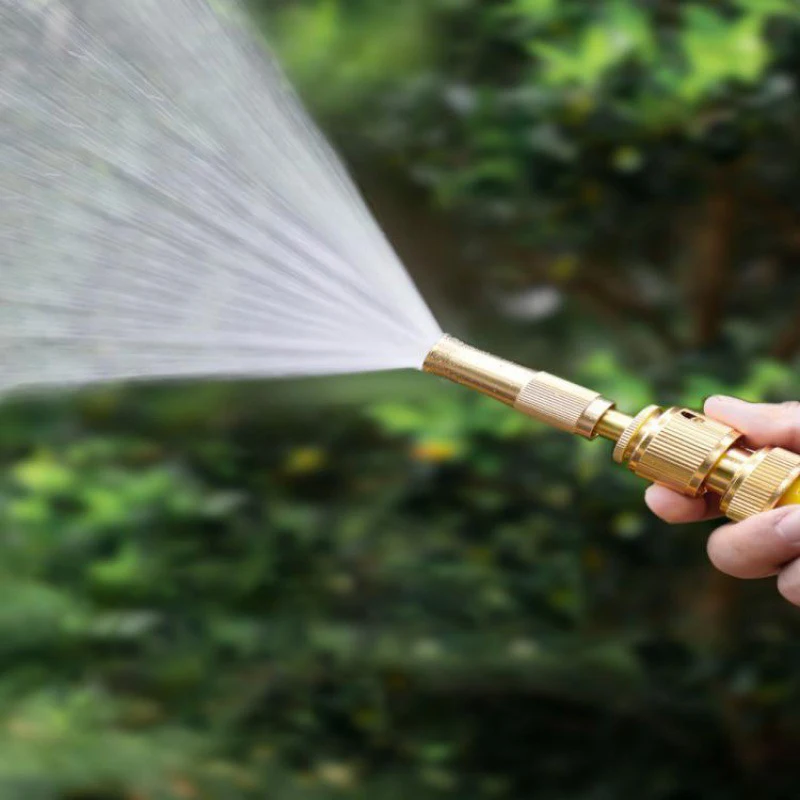 

Spray Nozzle Water Gun Brass High Pressure Direct Spray пистолет Quick Connector Home Hose Adjustable Pressure Garden Sprinkler